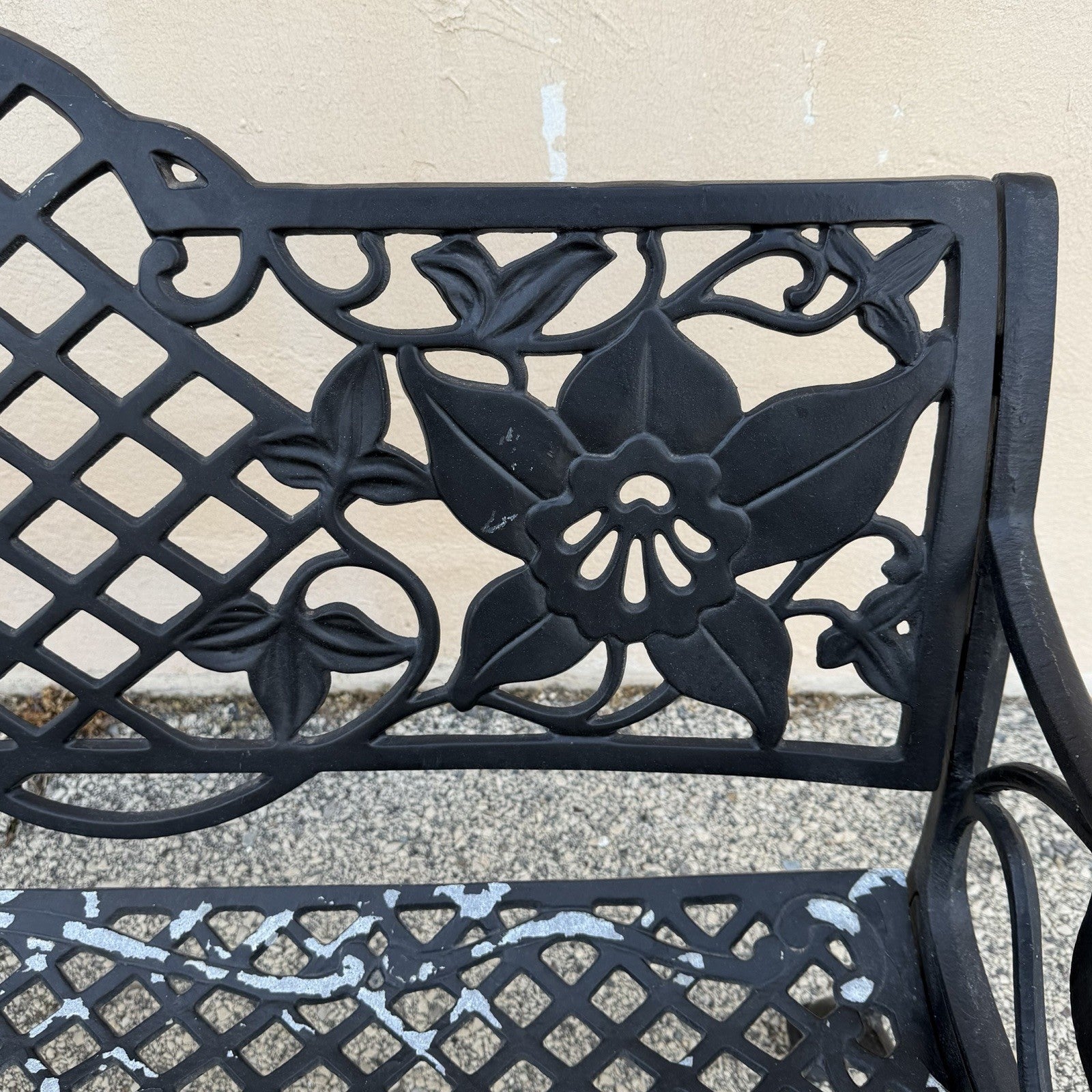 Contemporary Art Nouveau Style Cast Aluminum Garden Patio Garden Bench Loveseat