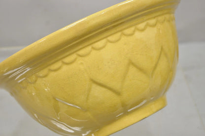 American Provincial Country Primitive Yellow Pottery Ceramic Wash Basin Bowl