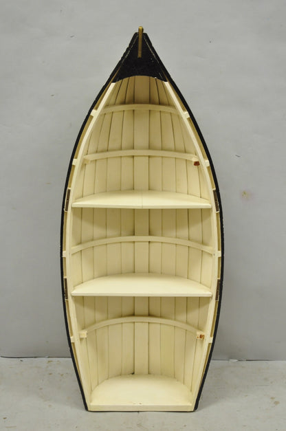 Vintage Style Dory Row Boat Nautical Bookshelf / Table By Authentic Models