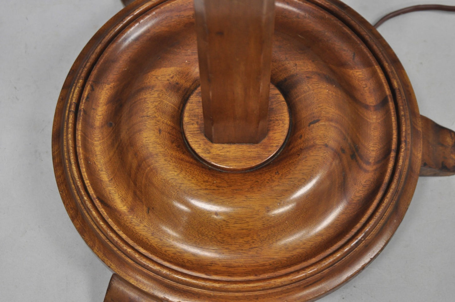 Vintage Frances Elkins Style Colonial Mahogany Ratchet Candlestick Floor Lamp