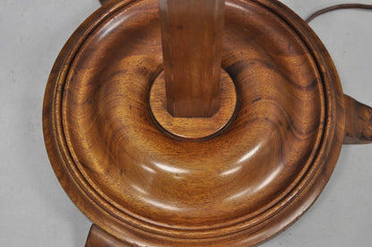 Vintage Frances Elkins Style Colonial Mahogany Ratchet Candlestick Floor Lamp