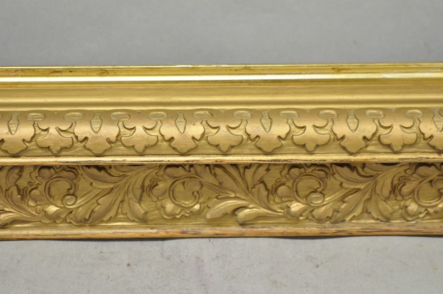 Antique Victorian Gold Gilt Oak Wood Leafy Scroll Deep Picture Frame 32.5 x 26.5