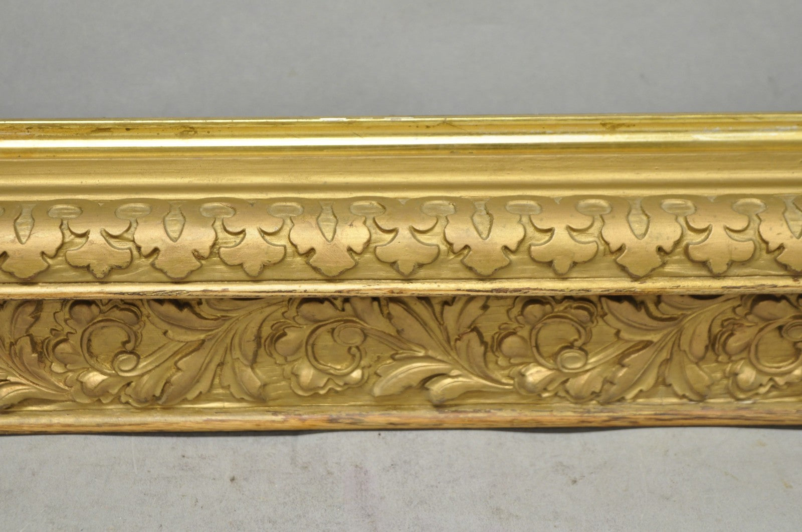 Antique Victorian Gold Gilt Oak Wood Leafy Scroll Deep Picture Frame 32.5 x 26.5