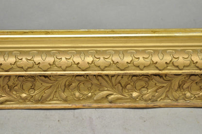 Antique Victorian Gold Gilt Oak Wood Leafy Scroll Deep Picture Frame 32.5 x 26.5