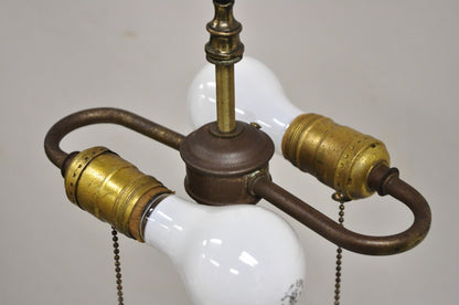 Vintage Chinoiserie Oriental Blue & White Brass & Porcelain Egg Table Lamp