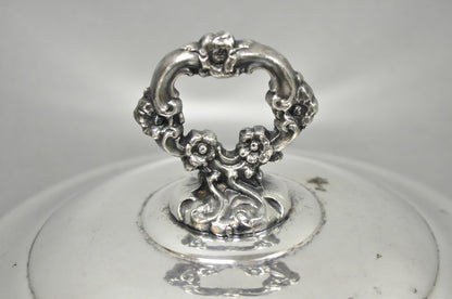 Vintage Sheffield Victorian Silver Plated Glass Lined Bar Ice Bucket w/ Lid