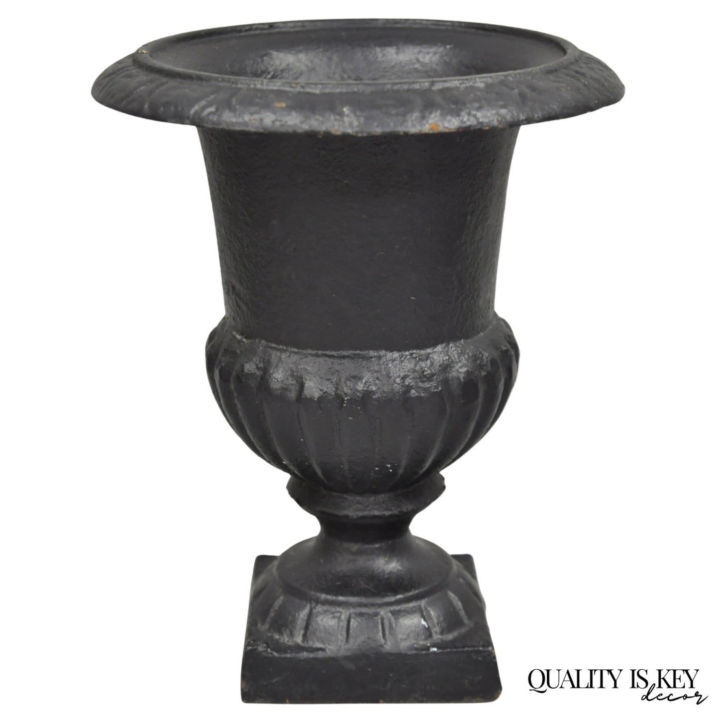 Vintage Cast Iron 8.5" French Classical Style Small Table Top Urn Flower Vase
