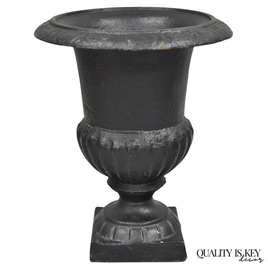 Vintage Cast Iron 8.5" French Classical Style Small Table Top Urn Flower Vase