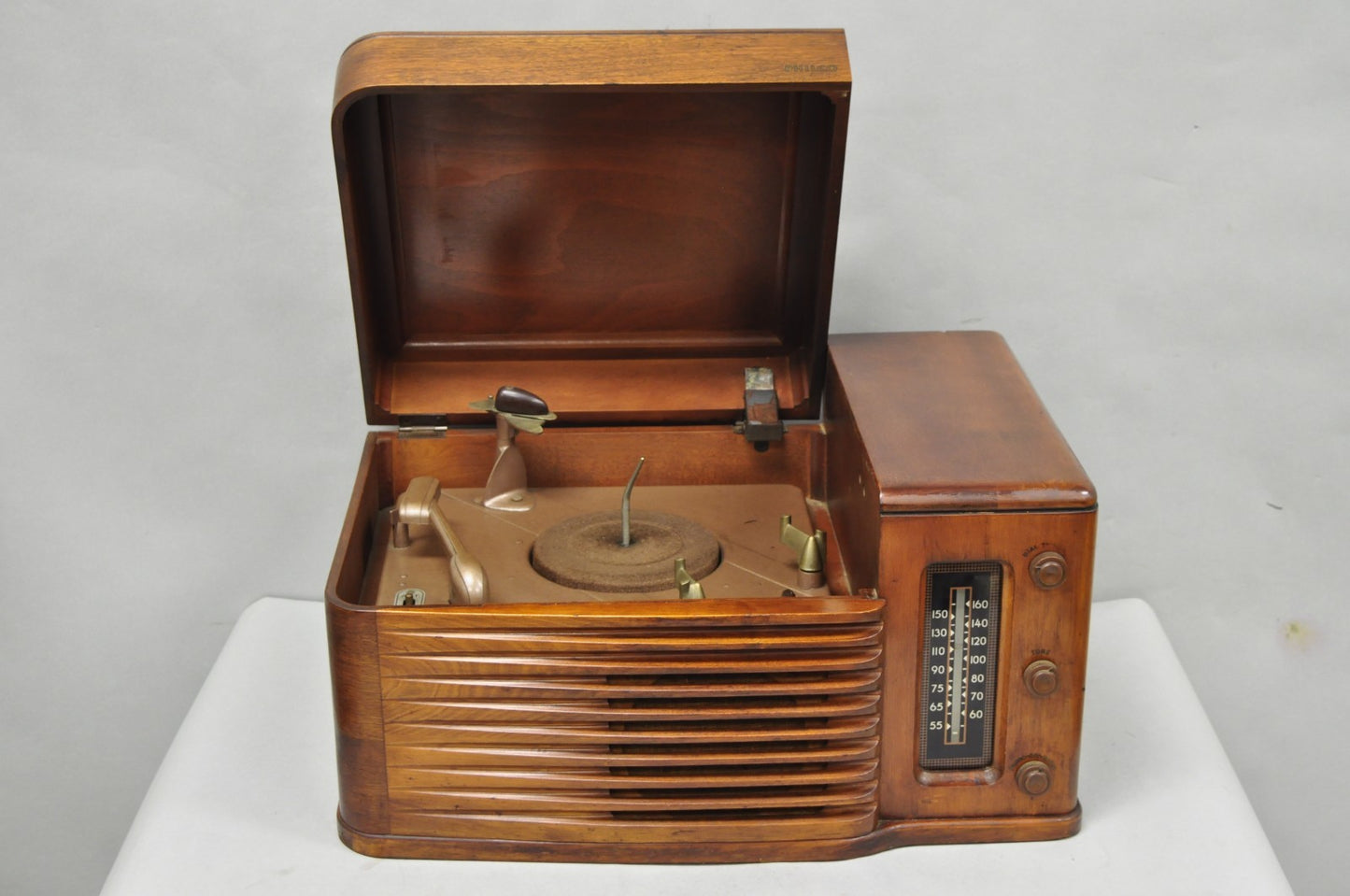Antique Philco Tube Radio Table Record Player Mahogany Case Model 46-1203