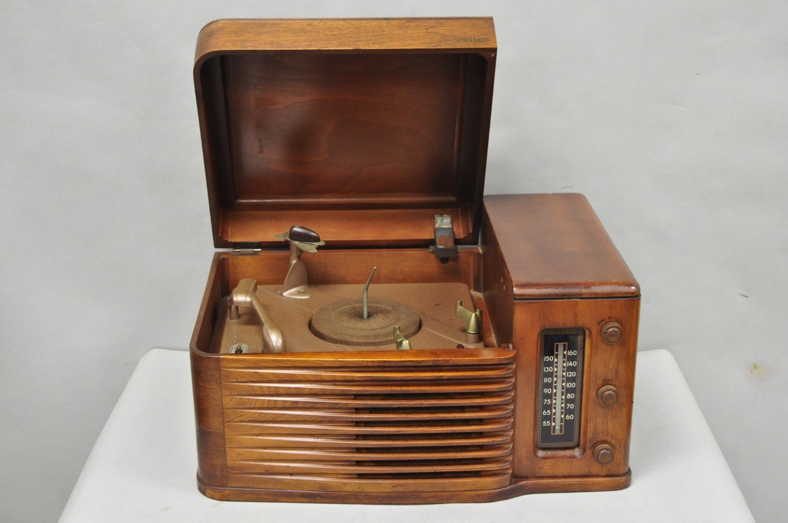 Antique Philco Tube Radio Table Record Player Mahogany Case Model 46-1203