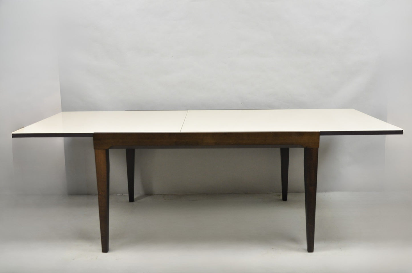 Calligaris S.p.A Italian Modern Extendable Glass Top Dining Table w/ Hidden Leaf