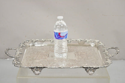 Antique Victorian Pierced Grapevine Basket Gallery Serving Platter Tray
