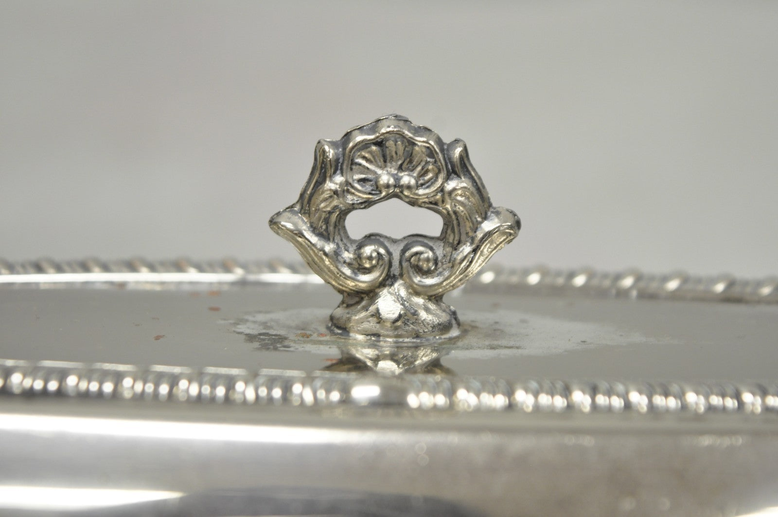 Vintage Victorian Silver Plated Repousse Covered Butter Dish w/ Glass Liner