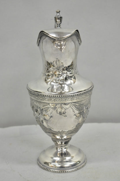 Antique English Victorian Silver Plated Floral Repousse Coffee Pot Teapot