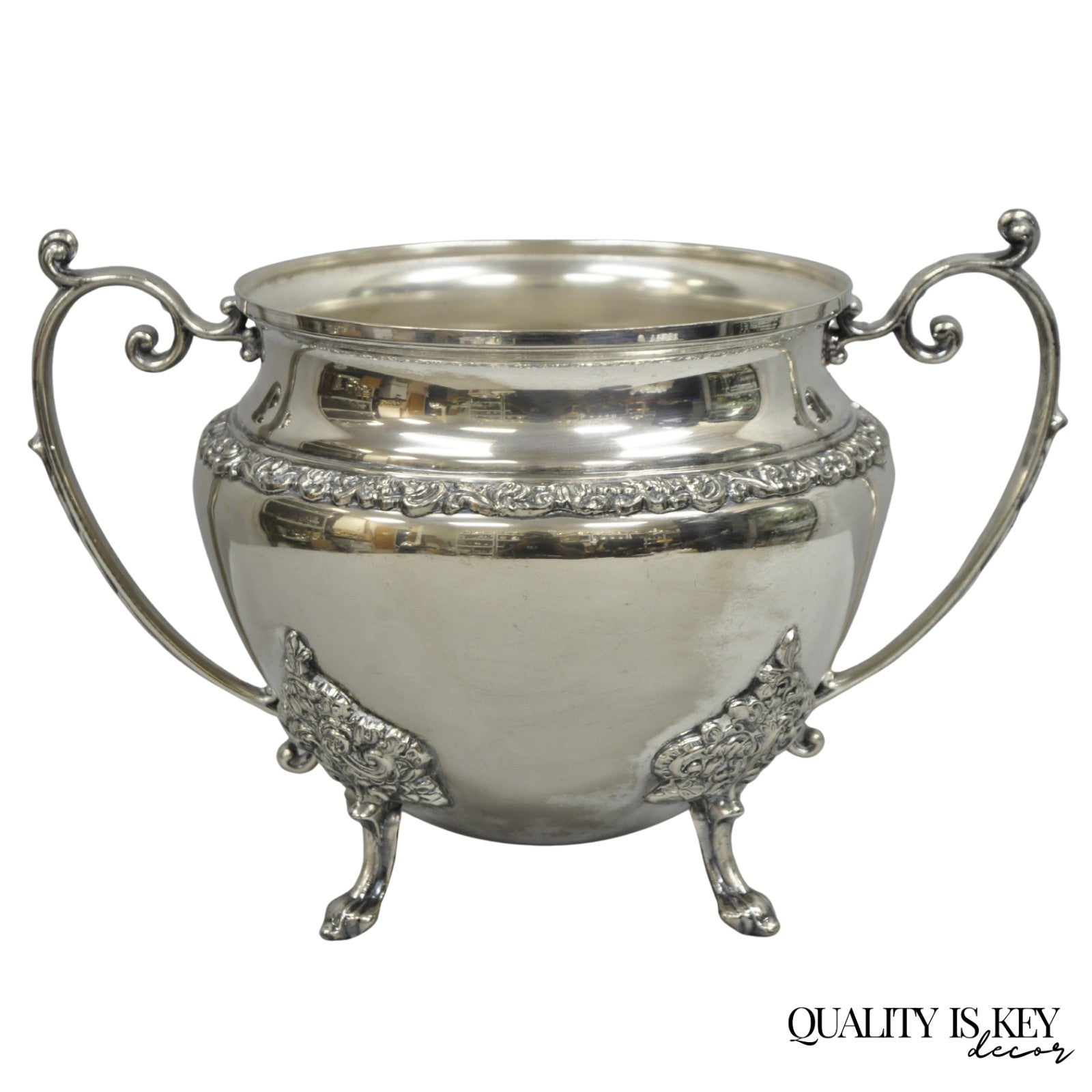 Vintage Victorian Silver Plated Twin Handle Tureen Bar Champagne Chiller Bucket