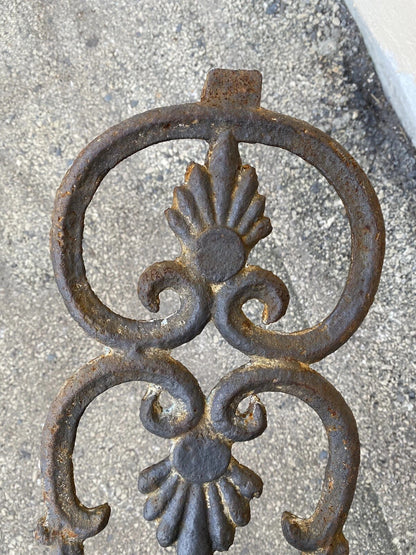 Antique Victorian Cast Iron Gate Supports Architectural Elements - a Pair