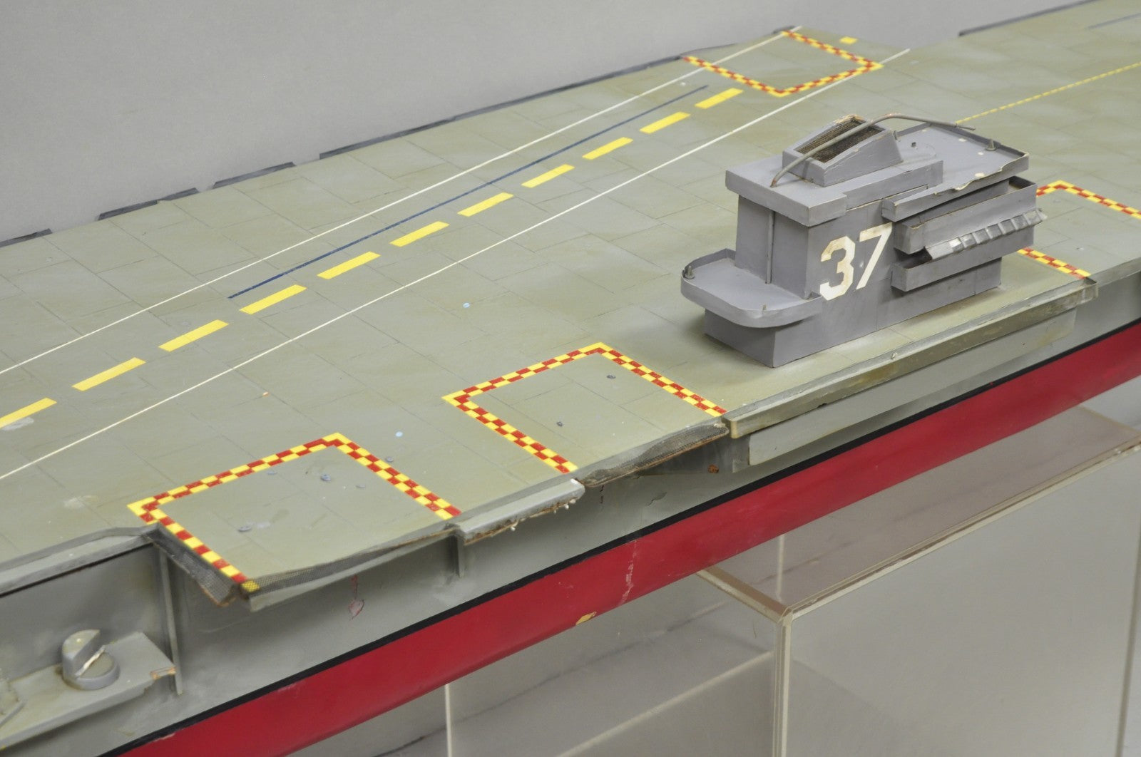 Vintage Large 84" USS Nimitz CVN-68 Aircraft Carrier Navy Military Model Ship 37