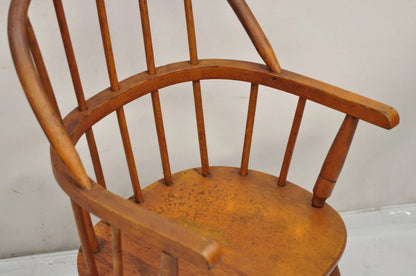 Antique Colonial Style Bentwood Maple Small Child's Windsor Arm Chair