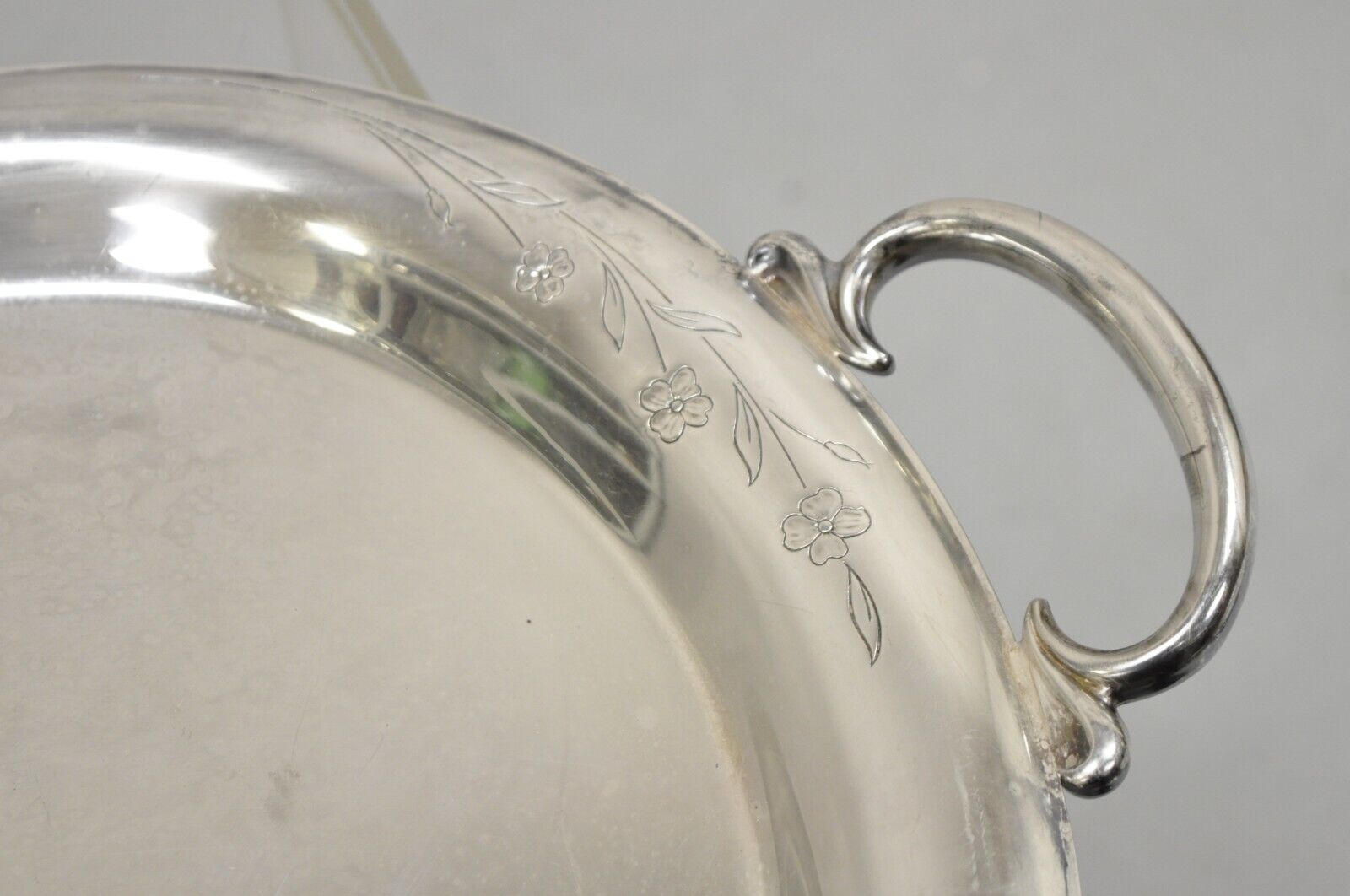 Vintage 1847 Rogers Bros. "Springtime" Silver Plated Oval Serving Platter Tray