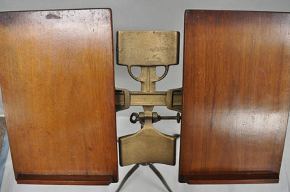 Antique R.M. Lambie Victorian Walnut & Cast Iron Bible Book Stand Lectern