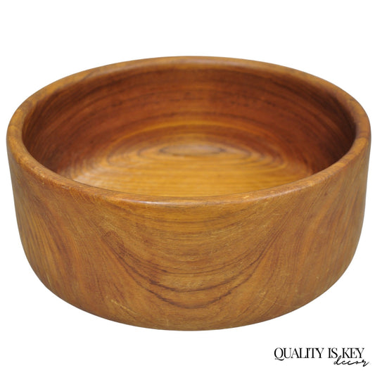 Vintage Mid Century Danish Modern Carved Teak Wood Salad Fruit Bowl (A)