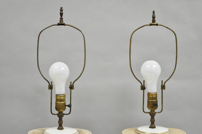 Antique Nichols Salford & Co Raspberry & Lemon Spirit Barrel Table Lamps a Pair