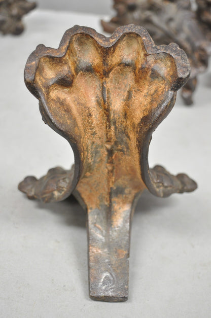 Victorian Style Cast Iron Bathtub Lion Claw Foot Paw Feet Floral Design 4 Pc Set
