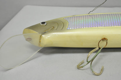 Vintage Wooden Giant Rapala 28” Fishing Lure Hanging Display w / Rainbow Decal
