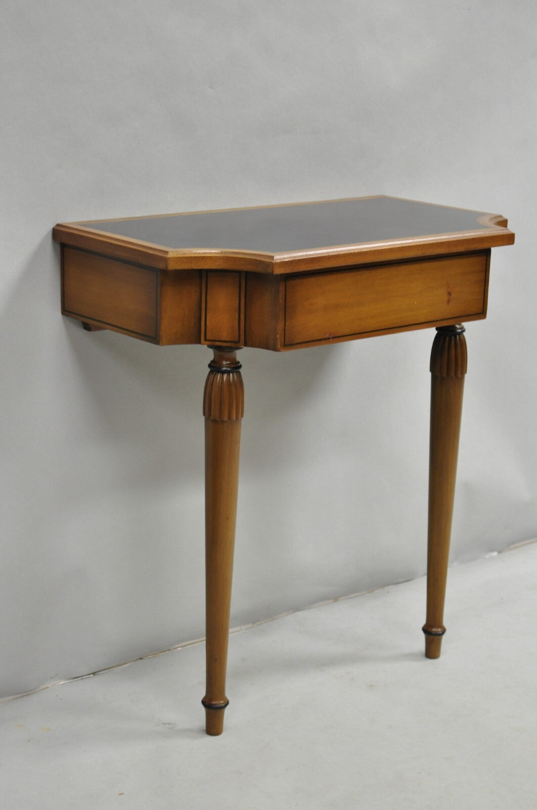 Vintage French Regency Style Cherry Small Wall Mount Console Table w/ Drawer