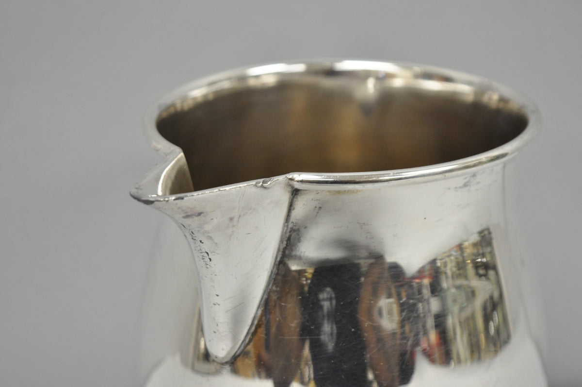 Vintage Silver Plated Copper Bulbous Lemonade Beverage Restaurant Water Pitcher