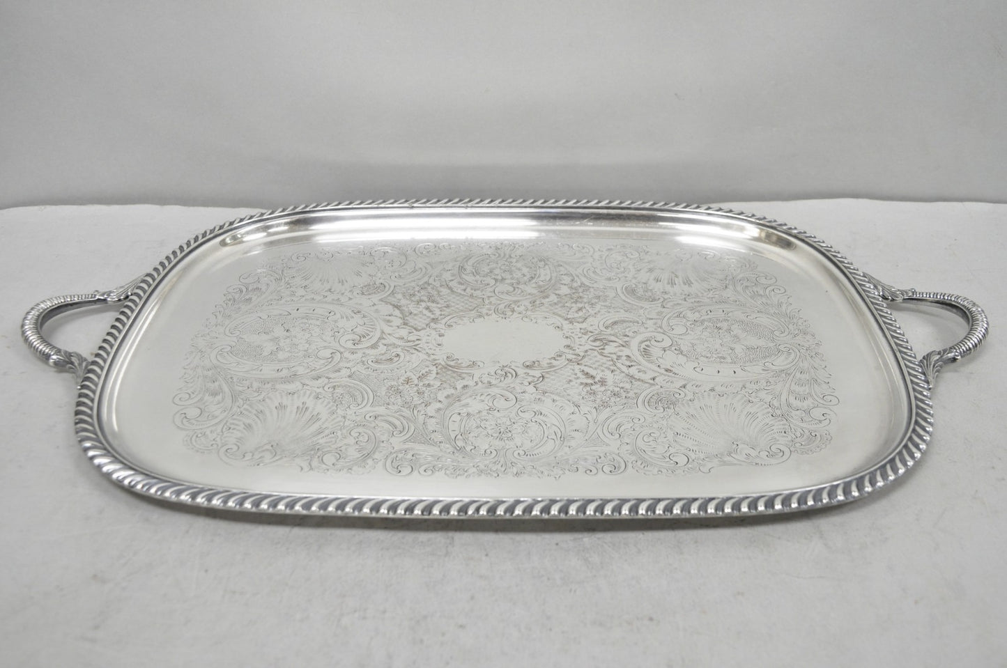 Vintage Sheffield Victorian Silver Plated Twin Handle Bar Serving Platter Tray