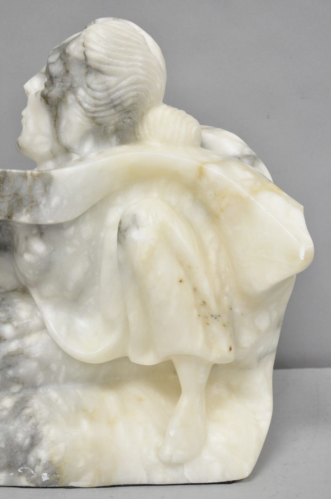 Vintage Seymour Shuren Modern Carved Alabaster Native American Figure Sculpture