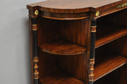 Maitland Smith French Empire Regency Style Mahogany Console Table Bookcase Curio