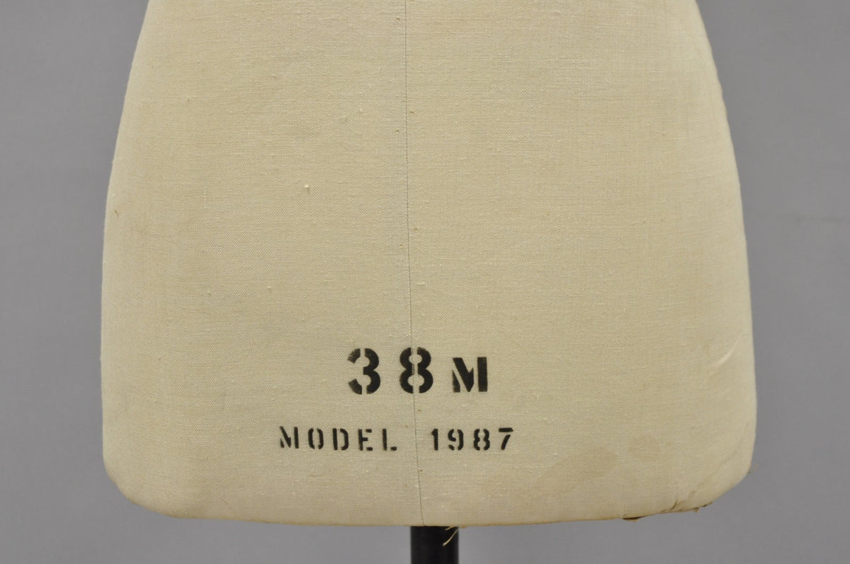 Vintage Modern Model Forms Dress Form Model 1987 Sz 38M on Cast Iron Base Stand