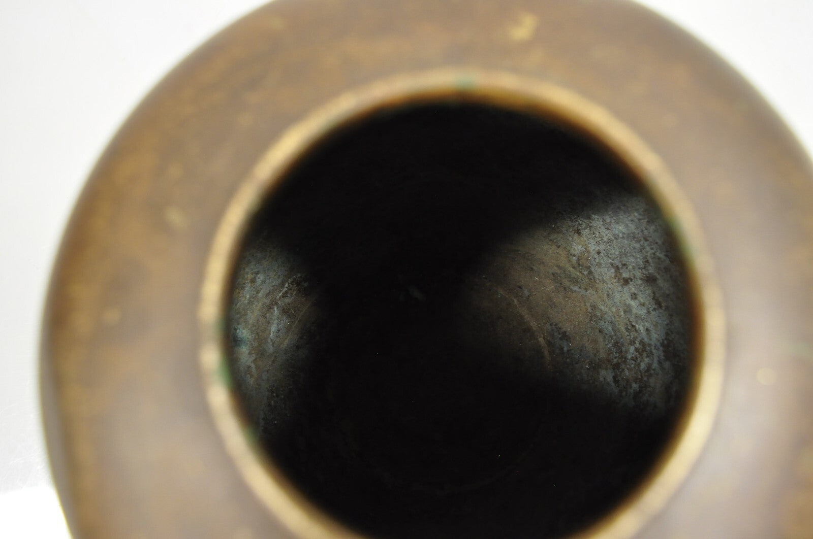 Vintage Chinese Bronze Hand Painted Bird Crane Oriental Bulbous Bud Vase