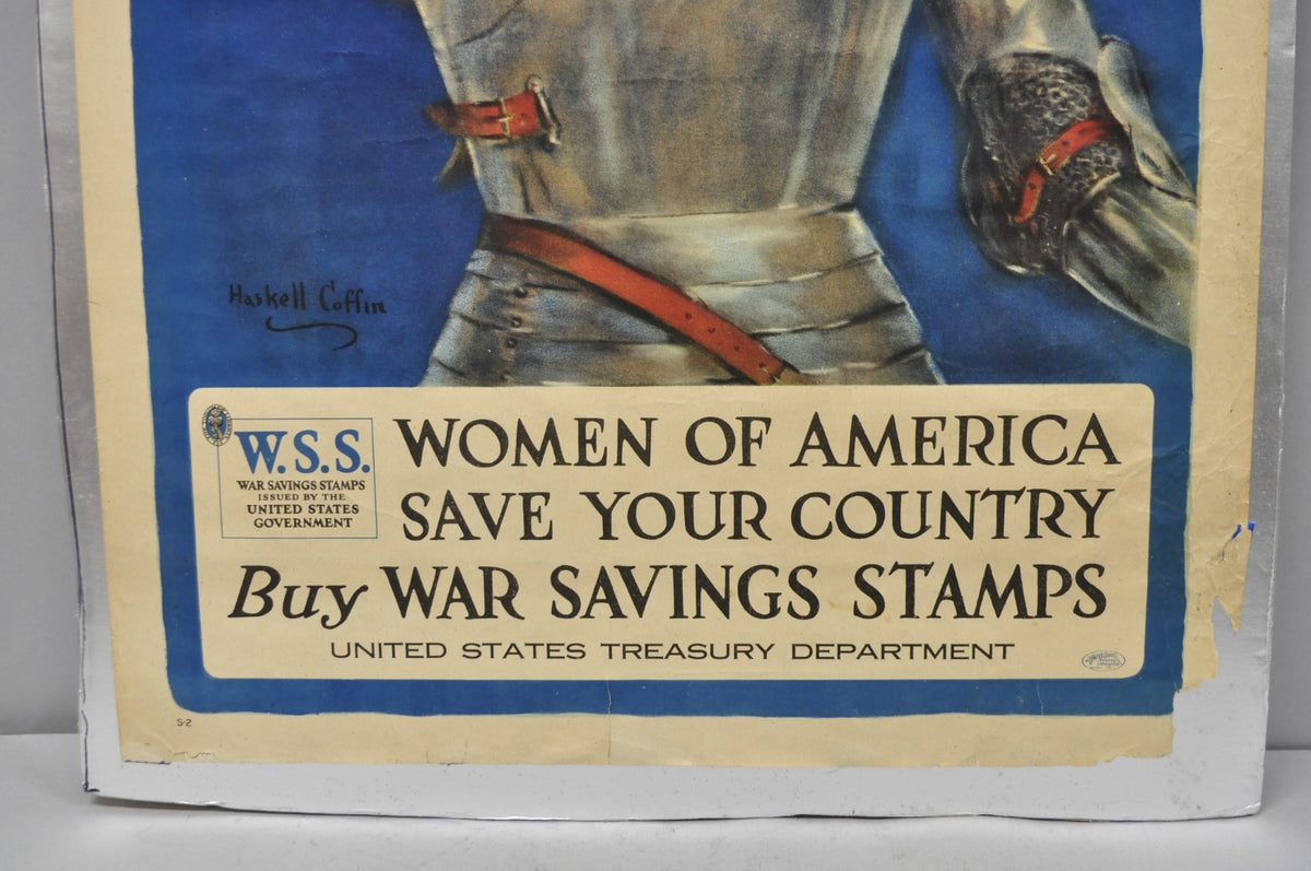 Original 1918 WWI Poster 'Joan of Arc Saved France' by William Haskell Coffin
