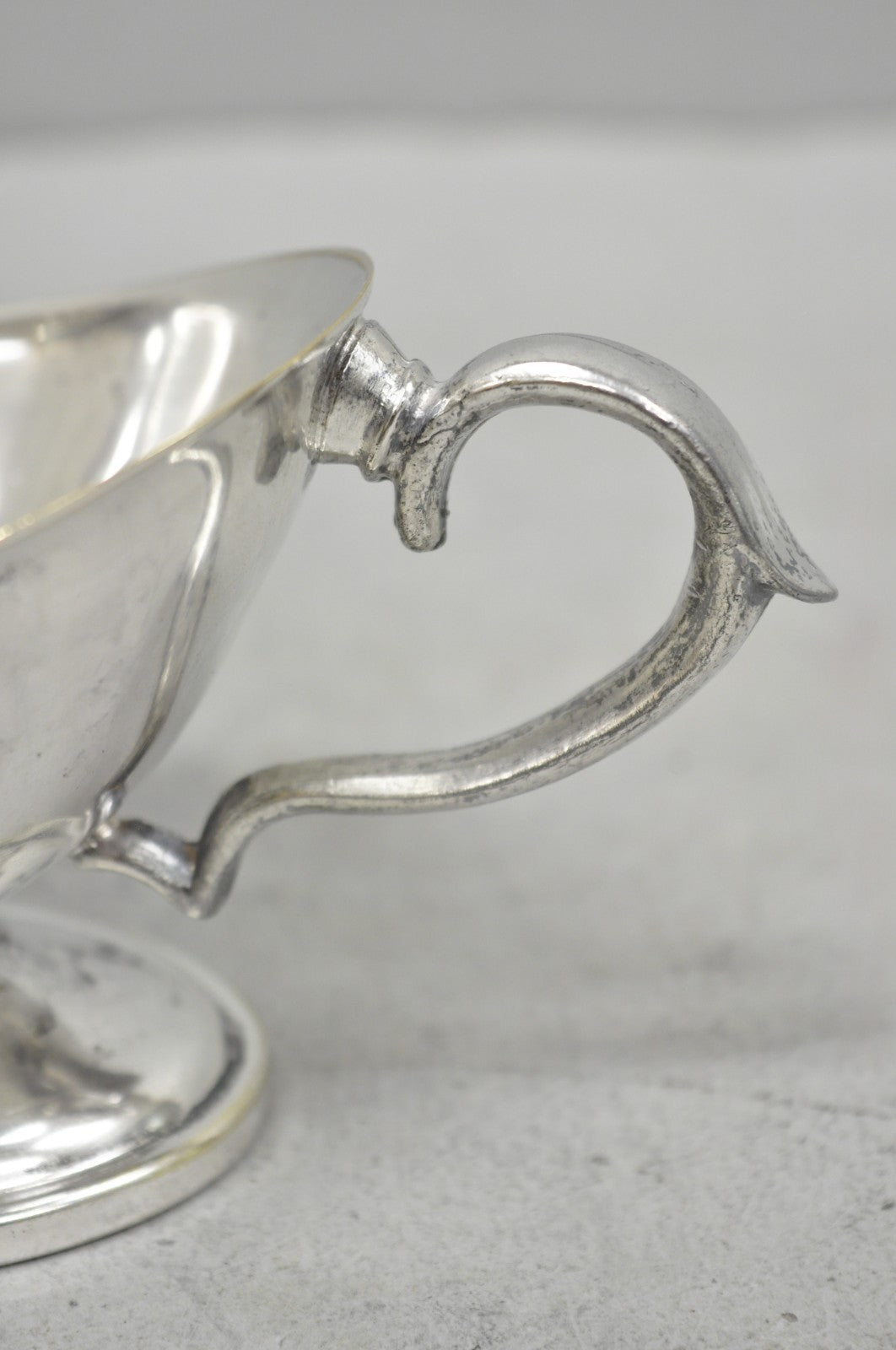 Vintage Victorian Silver Plated Trophy Cup Sauce Gravy Boat with Handle