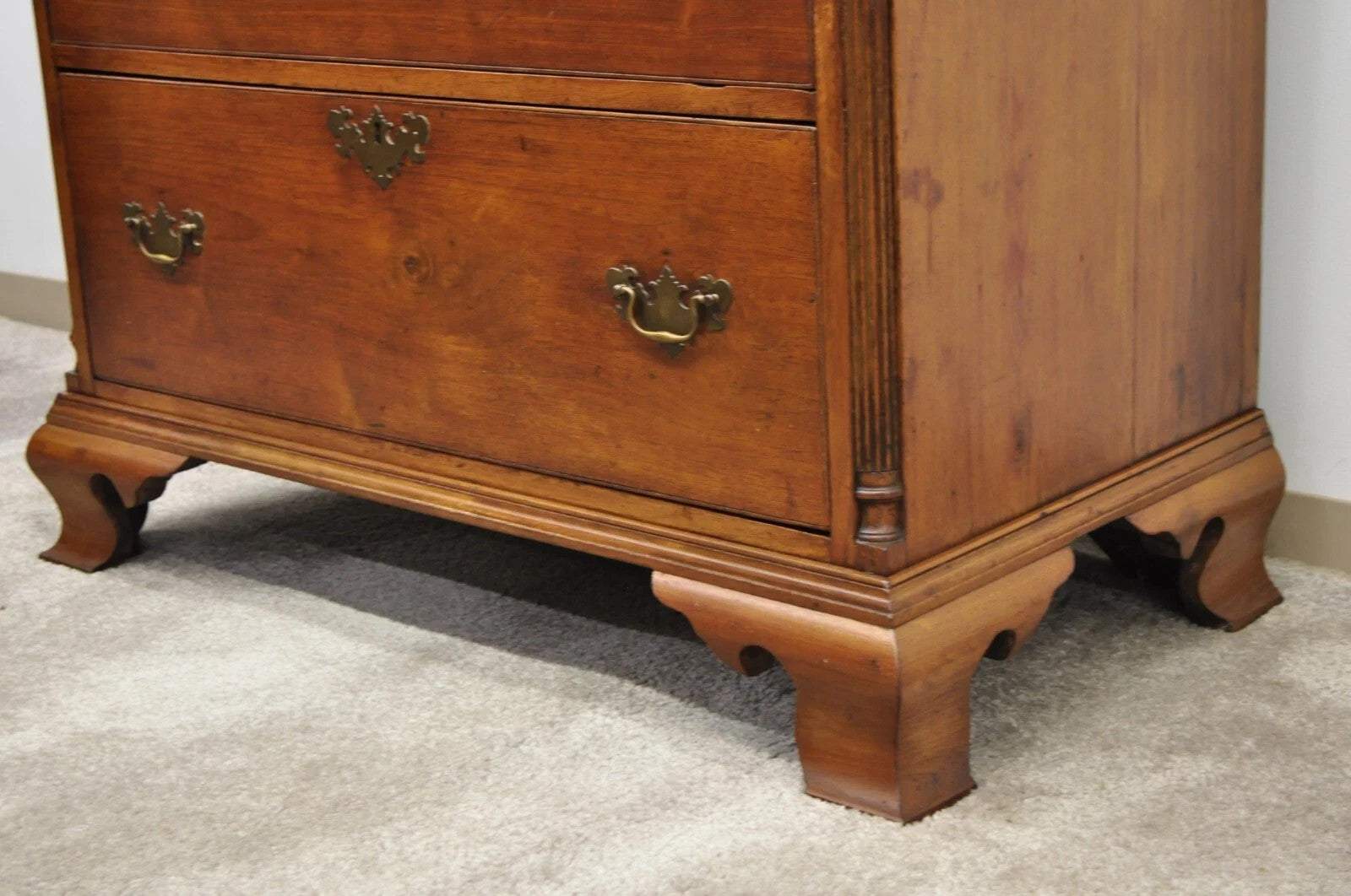 Antique 18th Century Georgian Mahogany Highboy Tall Chest 9 Drawer Dresser