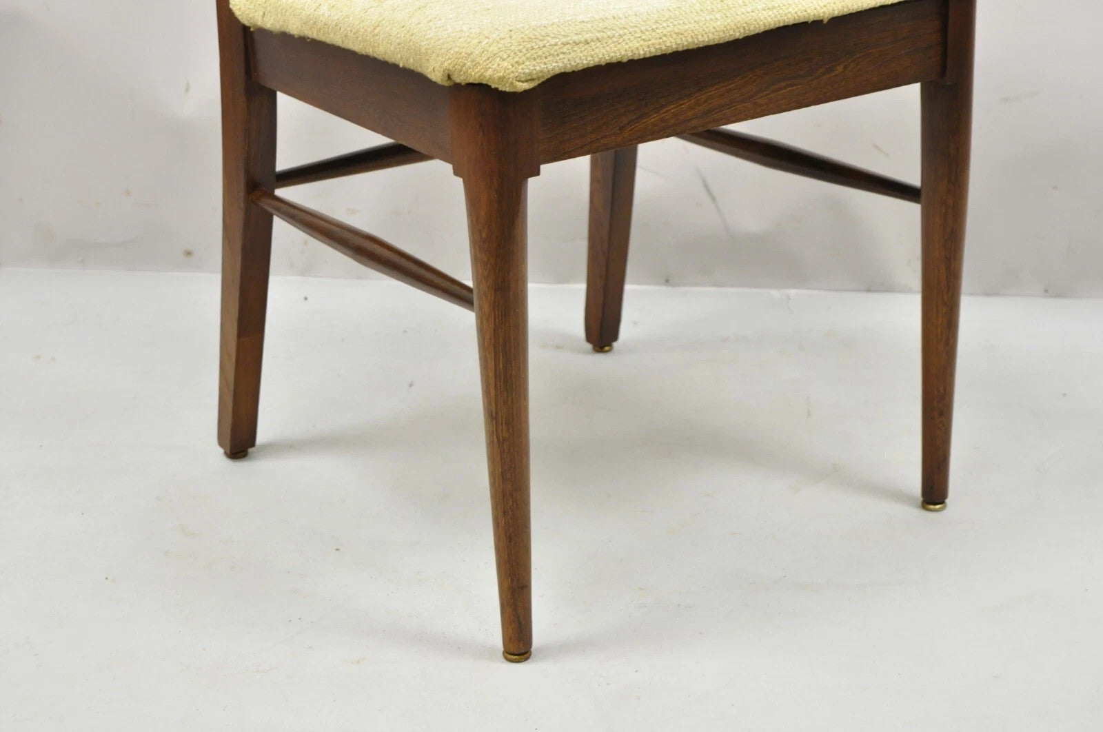 Vintage Mid Century Modern Walnut Cane Back Dining Room Side Chairs - Set of 4