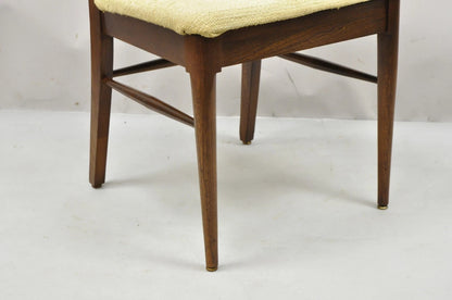 Vintage Mid Century Modern Walnut Cane Back Dining Room Side Chairs - Set of 4