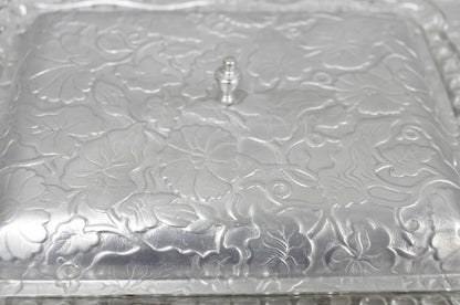 Vintage Art Deco Nouveau Hammered Aluminum Vegetable Relish Serving Platter Tray