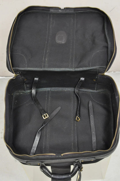 Vintage Gucci Black Canvas & Leather Suitcase Luggage Travel Bag Set - 2 Pcs