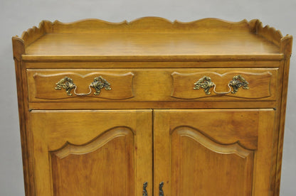 Vintage French Country Provincial Walnut Fruitwood Tall Chest Dresser Cabinet
