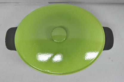 Vintage Cast Iron Dutch Oven Made in France 20538 Green Casserole Pot w/ Lid
