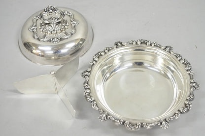Vintage W&SB Victorian Silver Plated Ornate Round Lidded Vegetable Serving Dish