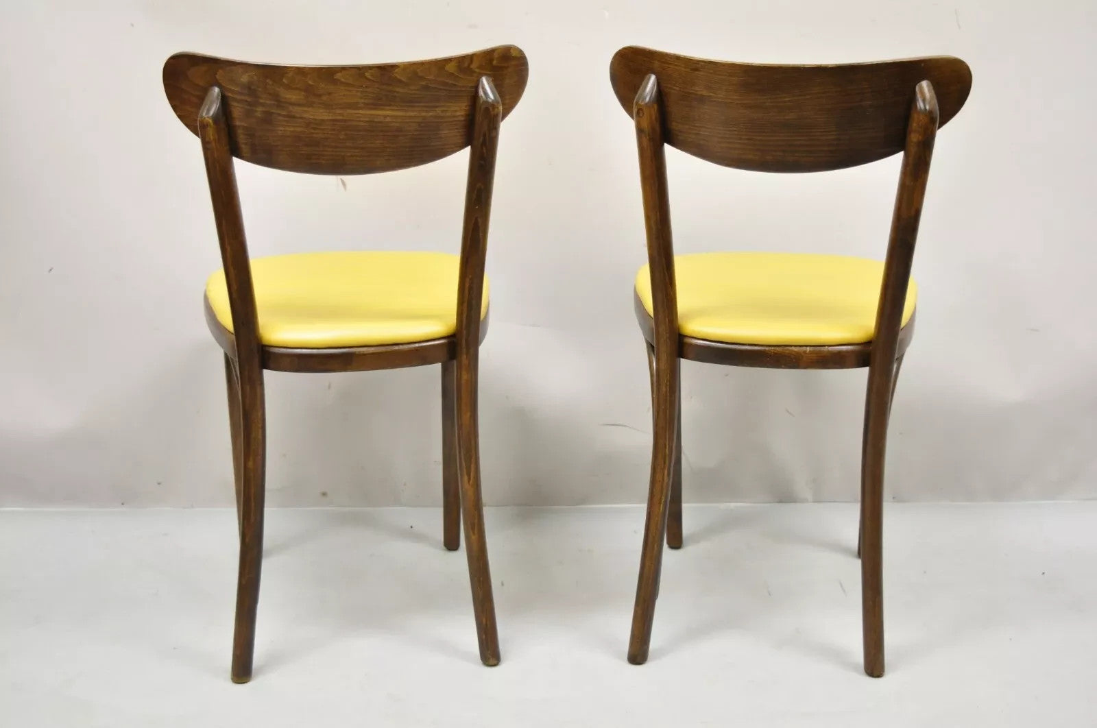 Vintage GAR Products Yellow Bentwood Ice Cream Parlor Dining Side Chair - a Pair