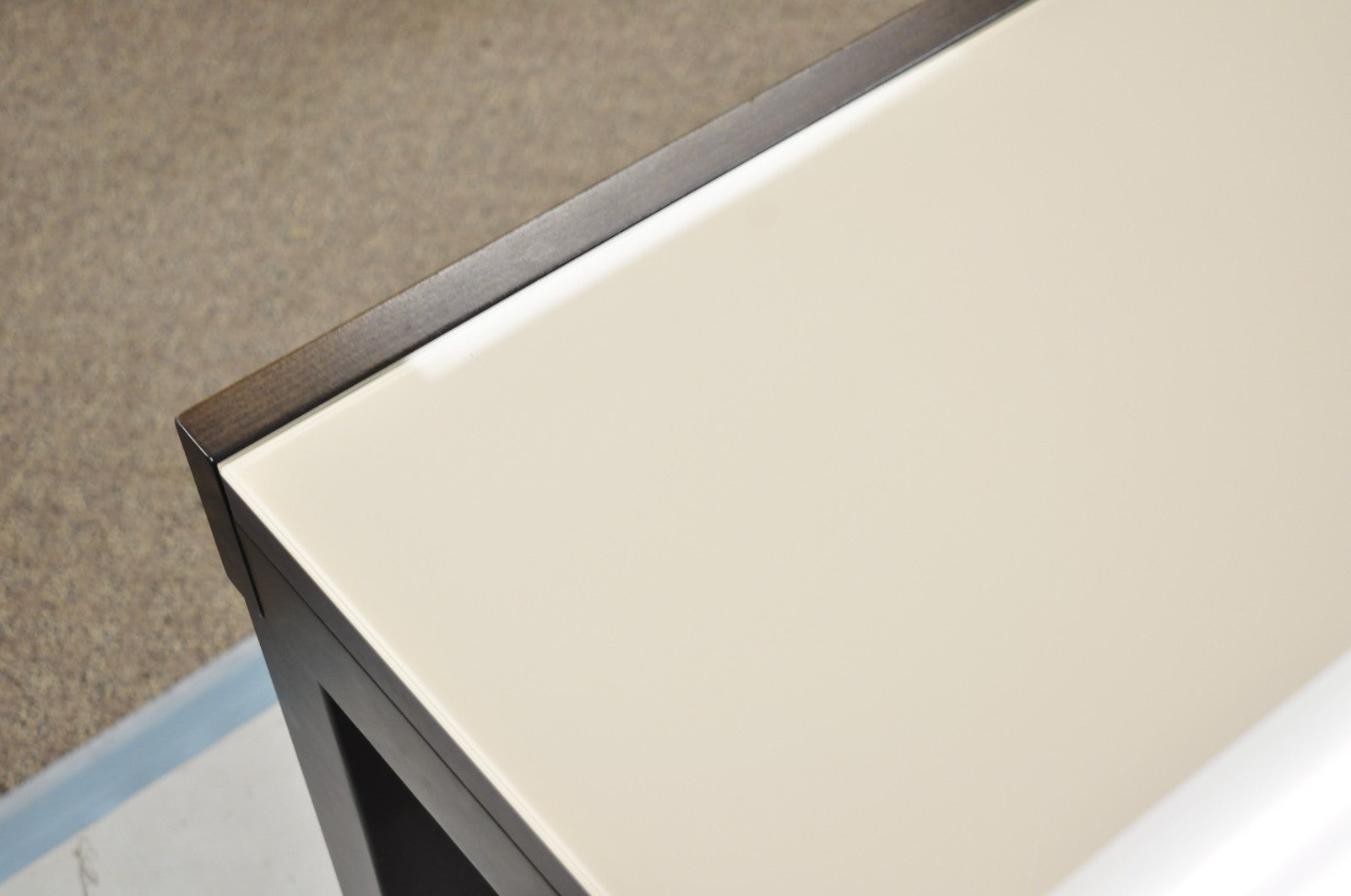 Calligaris S.p.A Italian Modern Extendable Glass Top Dining Table w/ Hidden Leaf