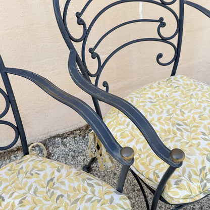 Contemporary Scrolling Wrought Iron Patio Loveseat & Arm Chair Set - 4 pcs
