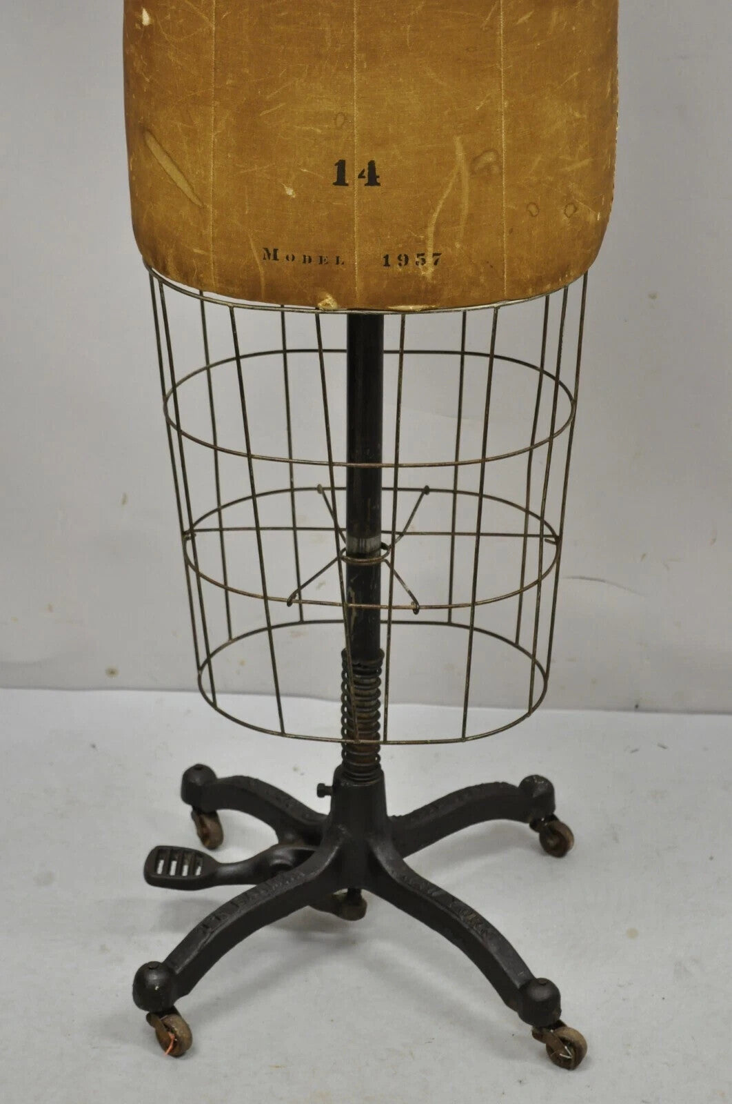 Antique J.R Bauman Model 1957 Size 14 Cage Dress Form Vintage Mannequin