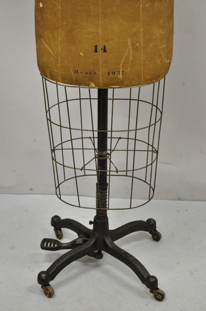 Antique J.R Bauman Model 1957 Size 14 Cage Dress Form Vintage Mannequin